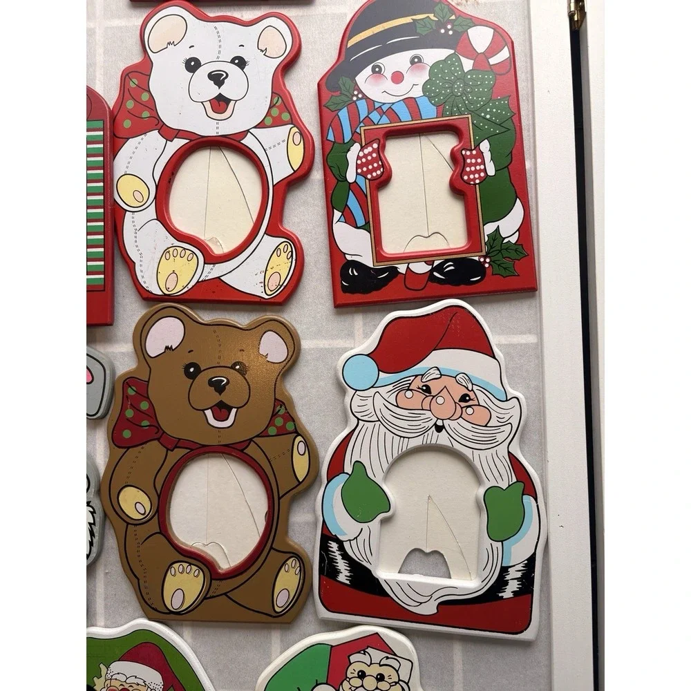 Bundle of 9 Lot 1990's Christmas Holiday Santa Teddy Bear‎ 5x7 Nostalgic Frames